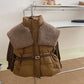 Stylish Winter Outfit for Kids – Puffer Jacket with Belt & Corduroy Pants
