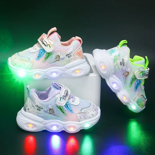 Chaussures pour filles avec lumières LED, confortables et élégantes