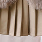 Ensemble 3 pièces « Manteau et jupe élégants en fausse fourrure avec détails de nœud »