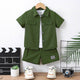 Summer Vibes: Linen Casual Cool 2pcs Set with Badge Letter Print