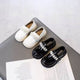 Chic & Classy: Black and Beige Glossy Fashion Leather Shoes for Girls