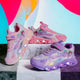Chaussures clignotantes lumineuses LED pour filles : princesse à la mode avec fermeture velcro