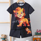 Ensemble de t-shirt à manches courtes à motif de lion de dessin animé pour petits garçons