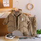 Ensemble sweat-shirt à capuche d'hiver pour enfants, nouveau style, vêtements d'hiver pour bébé garçon, plus gilet épais en velours, ensemble trois pièces