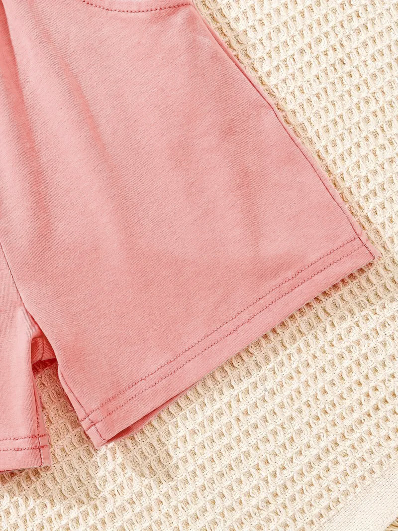 Tenue d'été 3 pièces Disney Stitch pour fille : ensemble haut court, débardeur et short pour s'amuser en plein air et se détendre.