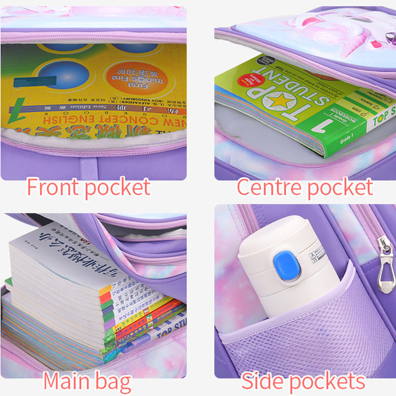 Ensemble de 3 sacs d'école à roulettes élégants au design de dessin animé pour enfants