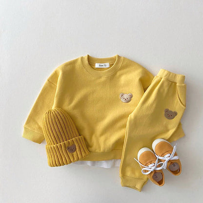 2 piece Teddy Bear Hug: Cozy Cotton Tracksuit Set for Kids - Unisex