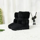2022 New Winter Furry Boots with Cute Hairball School Warm Fur Shoes - IRRAKIDS