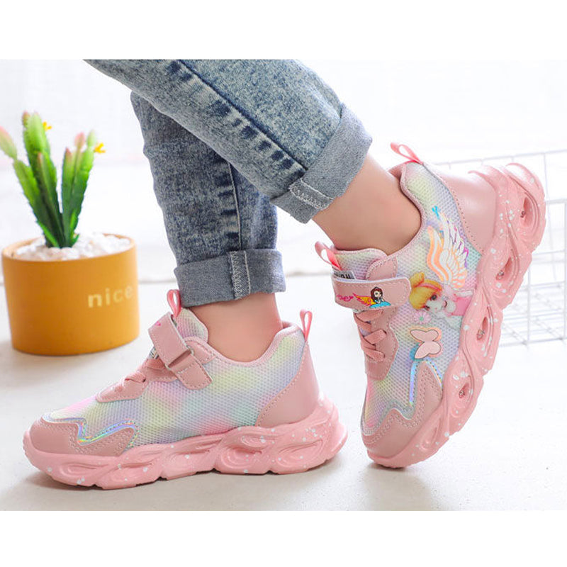 2022 New Breathable Girls LED Lighting Shoes Casual Sports Shoes