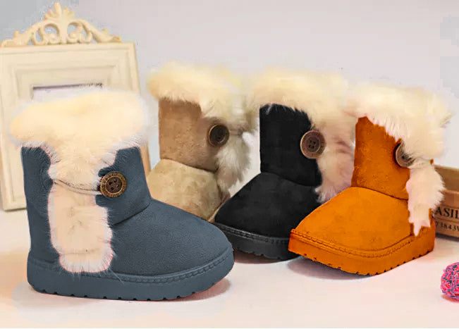 Cute and Cozy: Button-Closure Boots for Boys and Girls