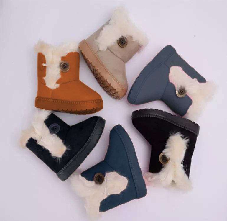 Cute and Cozy: Button-Closure Boots for Boys and Girls