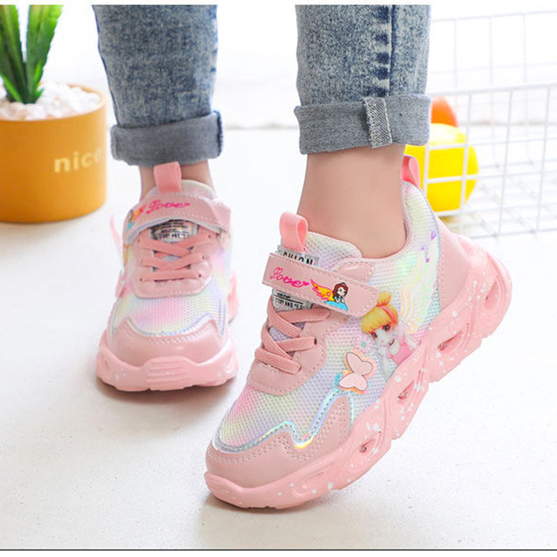 2022 New Breathable Girls LED Lighting Shoes Casual Sports Shoes