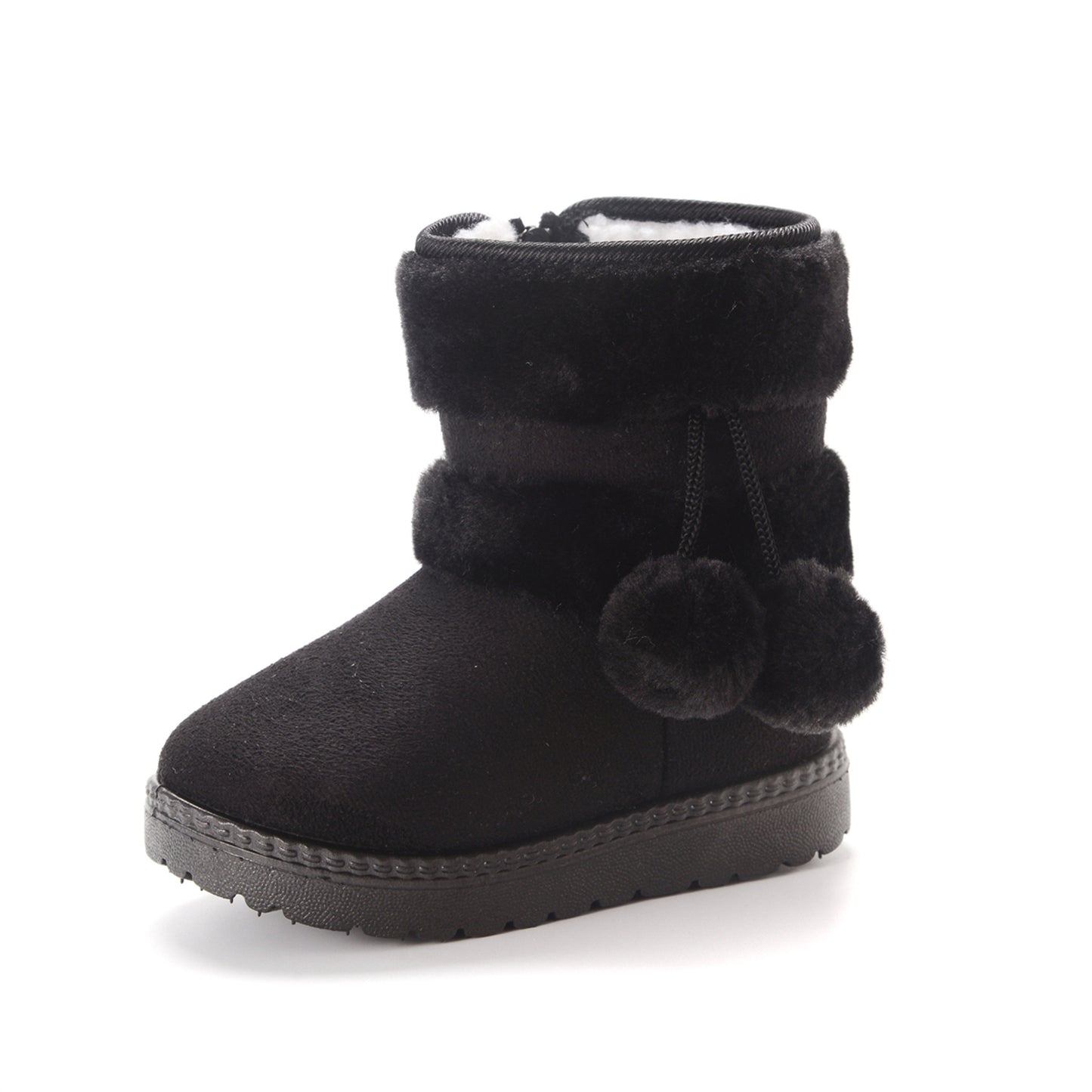 Nouvelles bottes d'hiver en fourrure avec de jolies boules de poils pour l'école 