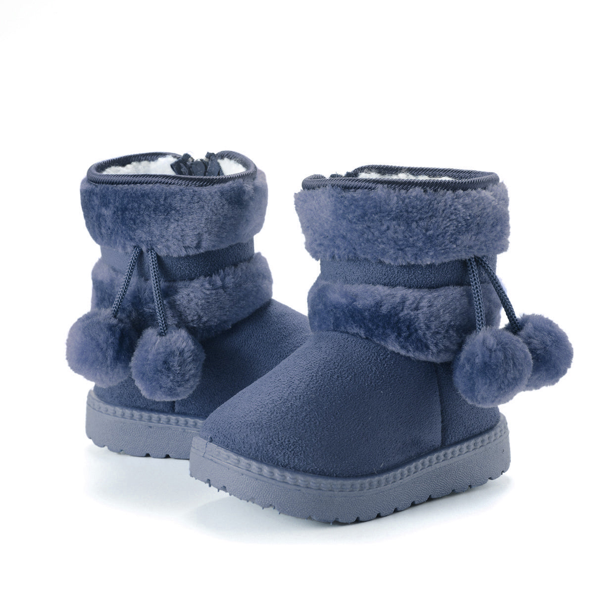 Nouvelles bottes d'hiver en fourrure avec de jolies boules de poils pour l'école 