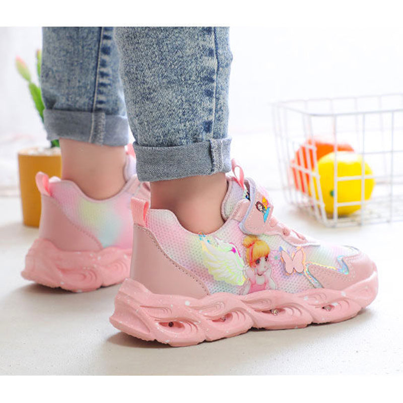 2022 New Breathable Girls LED Lighting Shoes Casual Sports Shoes