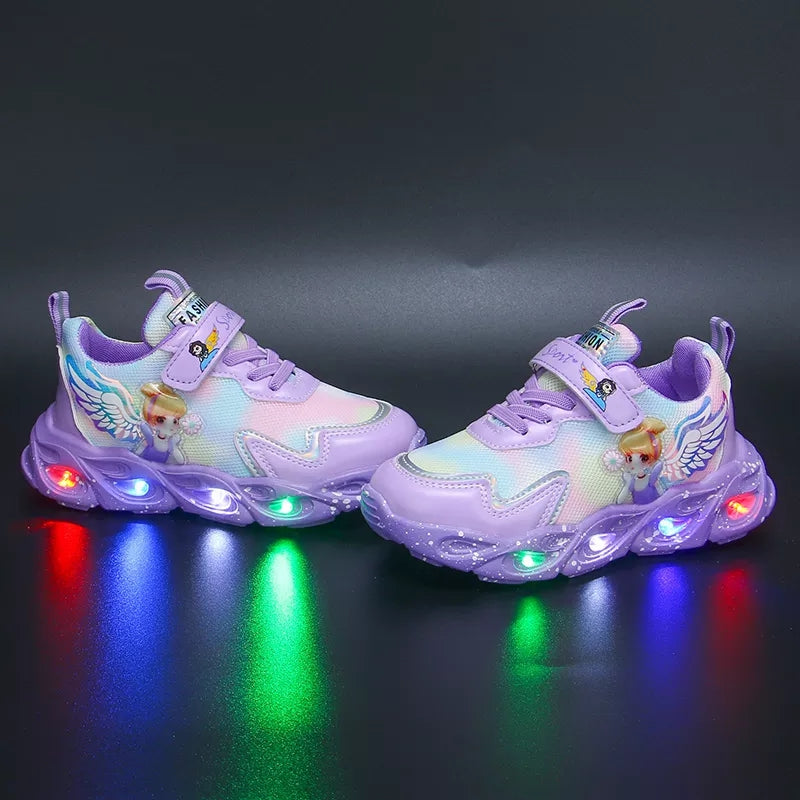 2022 New Breathable Girls LED Lighting Shoes Casual Sports Shoes