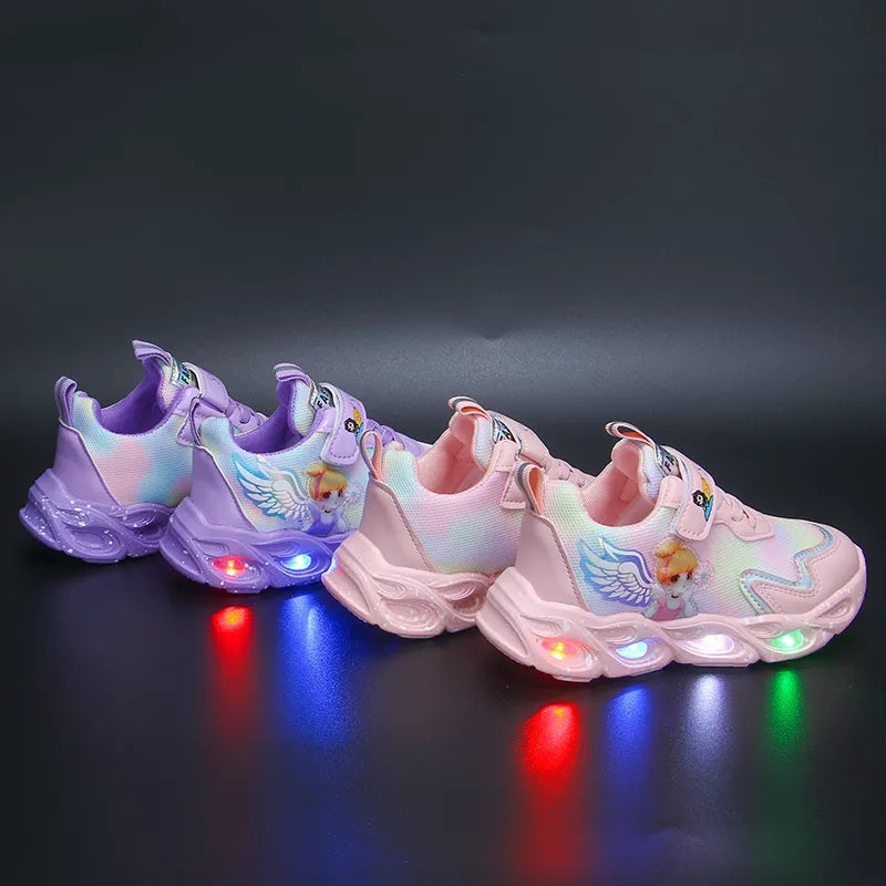 2022 New Breathable Girls LED Lighting Shoes Casual Sports Shoes