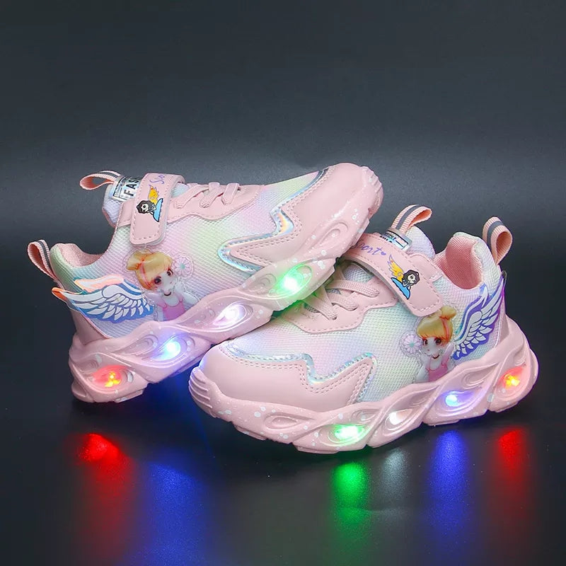 2022 New Breathable Girls LED Lighting Shoes Casual Sports Shoes