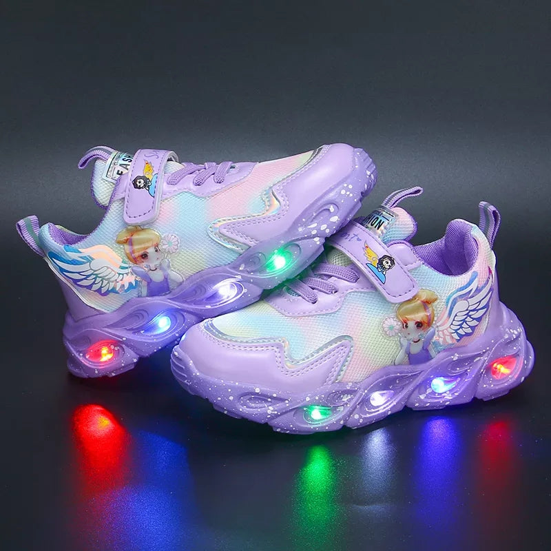 2022 New Breathable Girls LED Lighting Shoes Casual Sports Shoes