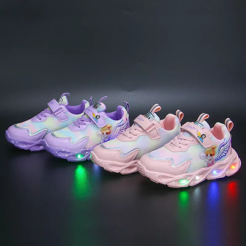 2022 New Breathable Girls LED Lighting Shoes Casual Sports Shoes