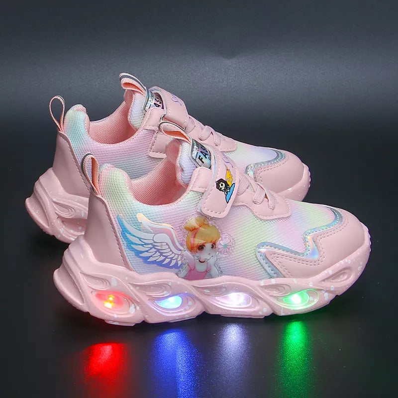 2022 New Breathable Girls LED Lighting Shoes Casual Sports Shoes