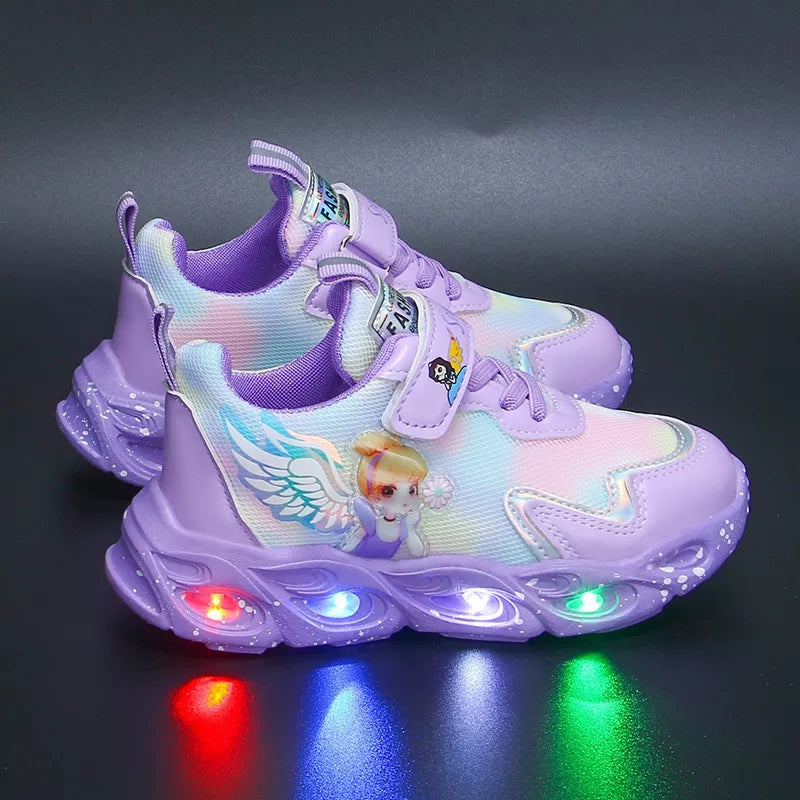 2022 New Breathable Girls LED Lighting Shoes Casual Sports Shoes