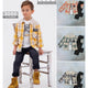 Boys 3 Pieces set top coloerd plaid and a tchirt with print and a black jeans pants